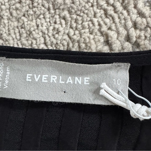 Everlane black midi dress the city stripe wrap midi dress minimalist 10 new - Picture 3 of 15